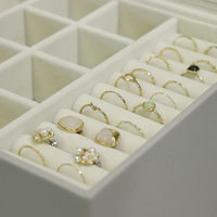 MOJYU ジュエリーボックス アシャ 2段 グレージュ JWB-016 1台（直送品）