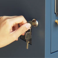 MOJYU ミーナ 宅配ボックス付ポスト ミーナ ネイビーブルー 1台（直送品）