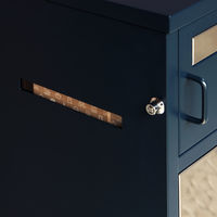 MOJYU エリア 宅配ボックス付ポスト ネイビー 1台（直送品）