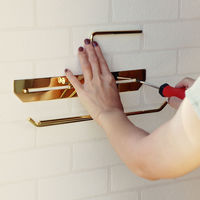 MOJYU 真鍮トイレットペーパーホルダー エリエット ダブル ゴールド PH-032 1台（直送品）