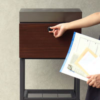 MOJYU レクシー スタンドポスト ダークグレー/ブラウン木目 1台（直送品）