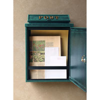 MOJYU ミュージカルノート 鋳物壁掛けポスト グリーン 1台（直送品）