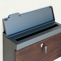 MOJYU クレオ 壁掛けポスト グレー/ブラウン木目 1台（直送品）