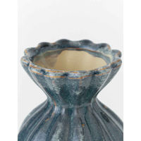 東京かんかん 花瓶 セラミックベース 直径11×高さ15cm ブルー 391904 1個（直送品）