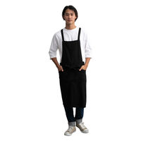 ウェーブ エプロン 綿100% スリットラップエプロン ポケット付き COCOWALK ブラック 399388 1個（直送品）