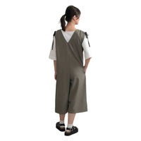 ウェーブ エプロン 無地 肩ギャザーオールインワン COCOWALK カーキ 412182 1個（直送品）