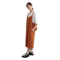 ウェーブ エプロン 無地 おしりフリルオールインワン COCOWALK キャメル 412183 1個（直送品）