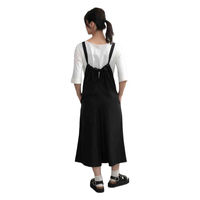 ウェーブ エプロン 無地 後ろリボンオールインワン COCOWALK ブラック 412186 1個（直送品）