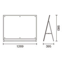 友屋 A型ボード アクリルパネルスタンドA0横片ローAPS-A0SL 56994A0S 1ケース(1個)（直送品）