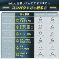 懐中電灯 ランタン 2way LEDライト 800ルーメン Cercano (White)（直送品）