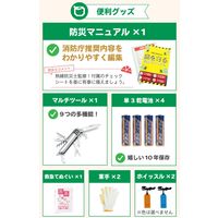 車載用防災セット 2人用 緊急脱出ハンマー＋多機能LEDライト付き　(車中避難グッズ/水害対策/地震/洪水/簡易トイレ/非常食)（直送品）