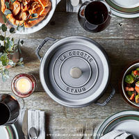 ストウブ （ Staub ） ピコ ココット ラウンド グレー 22cm 両手 鋳物 ホーロー 鍋 IH対応 【日本正規品】 40509-307