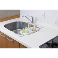 キッチン水切りラック 伸縮タイプ ホワイト 1個 伸晃