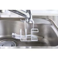 tower（タワー） 蛇口にかけるスポンジ&ブラシホルダー ホワイト 1個 山崎実業 キッチン収納
