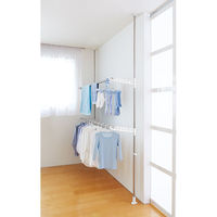 突っ張り式 洗濯物干し 室内用 ロング ホワイト ポーリッシュ PS-35 1個 天馬