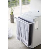 tower（タワー） マグネット伸縮洗濯機バスタオルハンガー ホワイト 1個 山崎実業