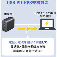 サンワサプライ  USB PD対応AC充電器（PD65W・C×3＋A×1） ACA-PD107BK（直送品）