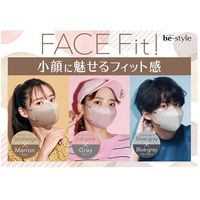 白元アース ビースタイル 立体タイプ ふつうサイズ アッシュピンク×グレー 58196-0 1袋(7枚入) バイカラー JIS規格 一般用マスク適合
