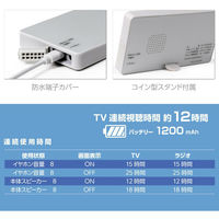 ダイアモンドヘッド 防水3.2インチワンセグTVラジオ OT-1WPT30TE 1台（直送品）