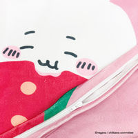 MORIPiLO ちいかわ クッションカバー (ちいかわ いちご ピンク) 45x45cm グッズ 可愛い 柔らかめ 背もたれクッション カバー おしゃれ