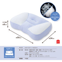 MORIPiLO 枕 横向き寝 低反発 (医学博士監修 頭の形を考えた 横向き寝まくら)  高さ調整  約34x50x8cm パープル (パイプ 柔らかめ)