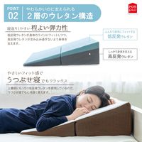 MORIPiLO 枕 逆流性食道炎 いびき対策 三角クッション 傾斜枕 (背中から支える 斜めまくら)ゆったりワイド 約70×70×2-20cm 専用カバー付き