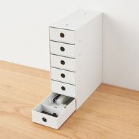 無印良品 再生ポリプロピレン入り小物収納ボックス６段 ホワイトグレー 約幅１１×奥行２４．５×高さ３２ｃｍ 良品計画