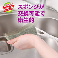 3M スコッチブライト キッチン スポンジ すごい ボトル洗い グレー 水筒 たわし ブラシ 抗菌 本体 1個（わけあり品）