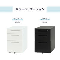 ネットフォース ワークデスク+デスクワゴン 各1台セット 幅1400mm 3段 WDH1470LSWS3-AW-BKWH 1セット（直送品）