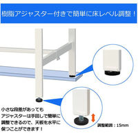 【車上渡し】山金工業 ワークテーブルLAB 実験台 耐薬品天板 高さ調整 半面棚付 ブラック SLKA-1890T-BKW 1台（直送品）
