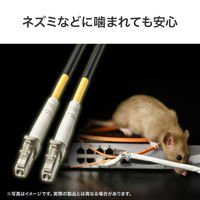 サンワサプライ  防水ロバスト光ファイバケーブル（マルチ50μmOM3、4芯、両端LC×4、50m） HKB-OM3LCLCWPRB-50（直送品）
