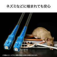 サンワサプライ  防水ロバスト光ファイバケーブル（マルチ50μmOM3、4芯、両端SC×4、10m） HKB-OM3SCSCWPRB-10（直送品）