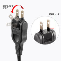 サンワサプライ  回転タップ（AC4個口＋Type-C＋USB-A・PD20W・ブラック） TAP-B113UC-2BK（直送品）