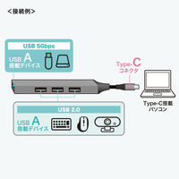 サンワサプライ  USB Type-C 4ポート コンボ 超スリムハブ USB-5TC26GM（直送品）
