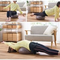 バランスボール 45cm ドーナツ型 高耐久 空気ポンプ付 グレー HCF-BBDMGY エレコムヘルスケア 1個