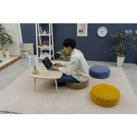 セルタン カバーリング 低反発ラウンドクッション コーデュロイ 幅480×奥行48×高さ160mm チャコールグレー 1台（直送品）