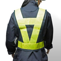 小野商事 安全ベスト 女性用フリーサイズ 紺×黄 反射ベスト WS2701 1セット(1着×5)