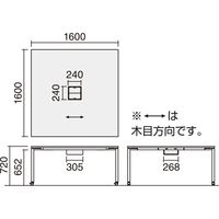 【組立設置込】コクヨ ワークフィット スタンダード 両面 キャスター 幅1600×奥行1600×高さ720mm ラスティックM/ブラック 1台（直送品）