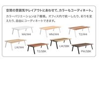 【組立設置込】プラス ジェネラ フリーデスク両面ストレート ベースセット 幅1600×奥行1425×高さ720mm ミディアムウッド/ブラック 1台（直送品）