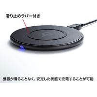 サンワサプライ ワイヤレス充電パッド（5W） WLC-PAD16BK 1個（直送品）