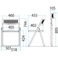 藤沢工業 TOKIO NFAシリーズ 折畳チェア NFA-750 ブラック 1セット（5脚入）（取寄品）
