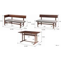 市場 Arbre アルブル ダイニング 4点セット 右肘ベンチ 本体：ブラウン/カバー：ベージュ 1セット（4点入）（直送品）