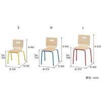 市場 PLETO キッズスチールチェア L イエロー PLC-3253YL-4 1セット（4脚入）（直送品）