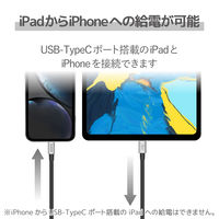 エレコム USB C-Lightningケーブル/準高耐久/2.0m/グレー MPA-CLPS20GY 1個