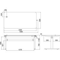 林製作所 上下昇降テーブル 幅1600×奥行800×高さ700-1100mm ホワイト YSU-002 1台（直送品）