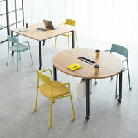 【組立設置込】コクヨ インベントFSデスク INVENT サークル 平机 直径1200×高さ720mm アッシュブラウン×ブラック 1台（直送品）