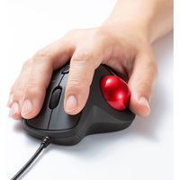 サンワサプライ トラックボール 親指 エルゴノミクス形状 静音スイッチ 有線 MA-TB128BK 1個