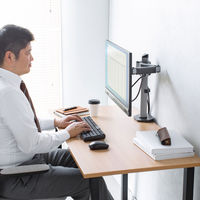 モニターアーム 1画面 シングル 32インチまで 左右上下対応 360度回転 水平 CR-LA2001 1台 サンワサプライ