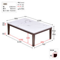 大理石柄シート　コタツ幅120(2点セット)[UKKN0154MOWHT:1/UKKN0168FABLK:1]【ブラック168】（直送品）