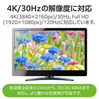 HDMI ケーブル L字 左向き 1m 4K 30Hz やわらか ブラック CAC-HD14EYL10BK エレコム 1個